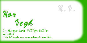 mor vegh business card